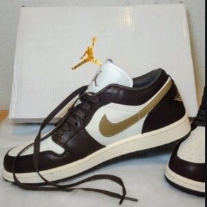 Nike Air Jordan Chocolate and Gold Sneakers